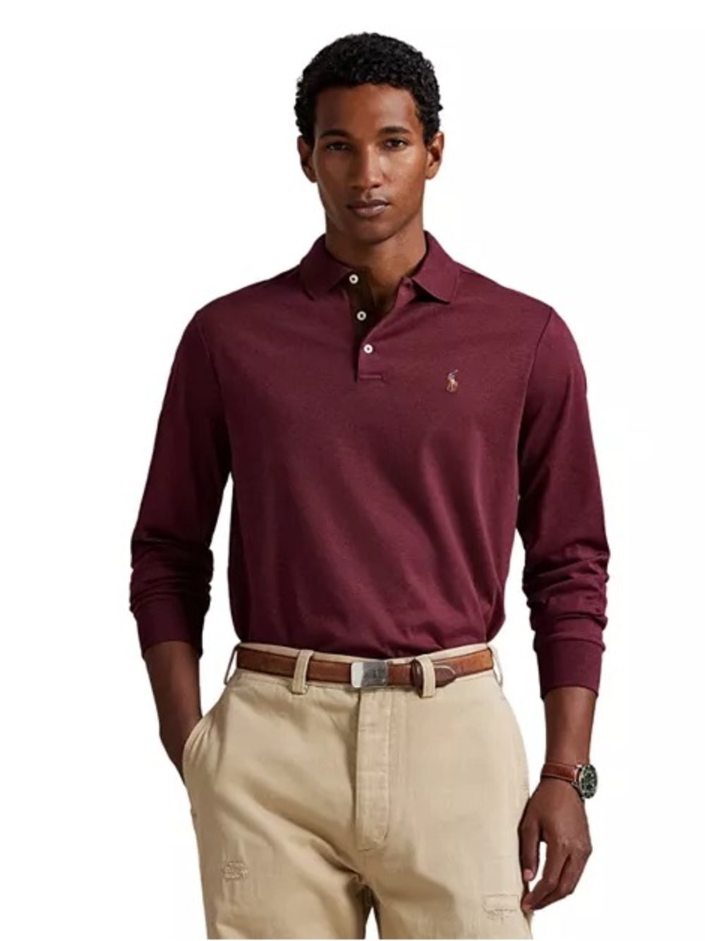 Polo Ralph Lauren Men’s Soft Cotton Long Sleeve Polo Size XXL Red Flesh Pony EUC